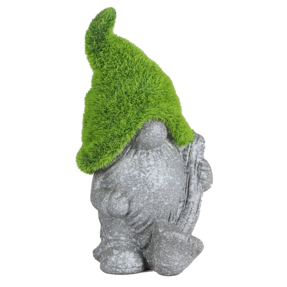 Statue Gnome avec flocage herbe Clomavos H16cm