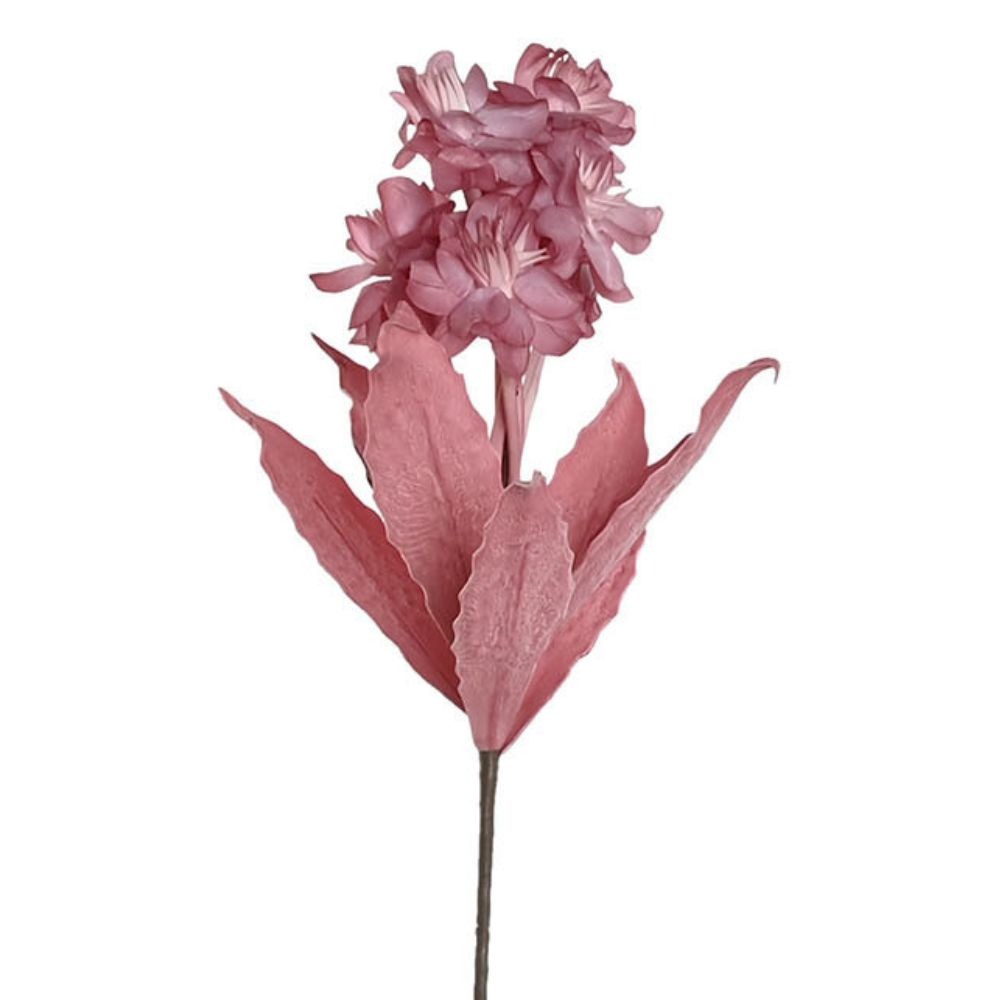 Tige Fleur Déco mousse Puvolane Rose H100cm