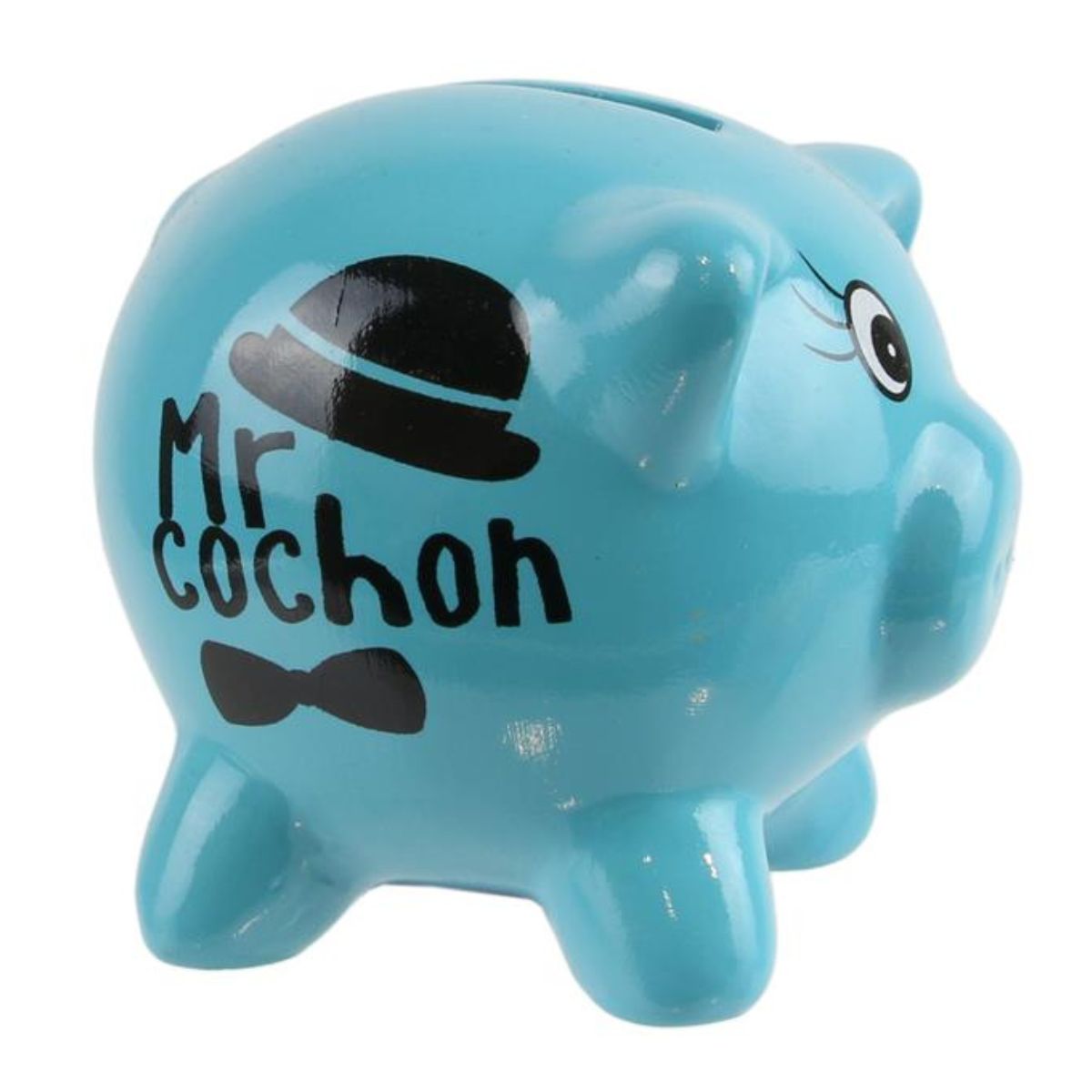 Mini Tirelire Cochon Bleu - Mr Cochon