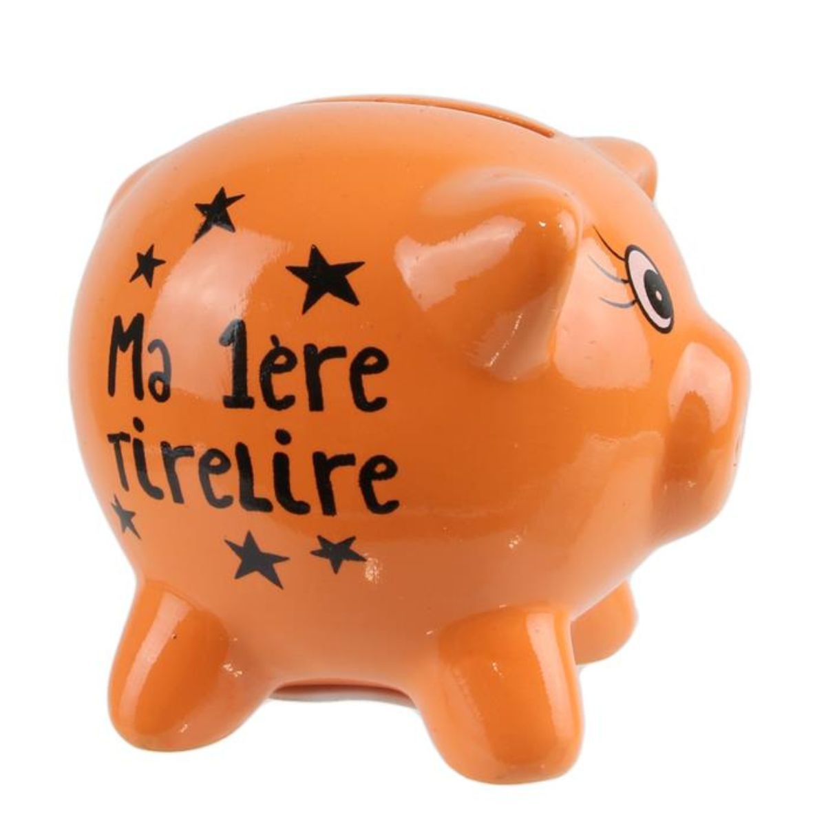 Mini Tirelire Cochon Orange - Ma 1ère tirelire