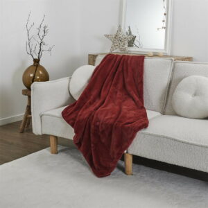 Plaid Fourrure lanière Quilona Rouge 150x120cm