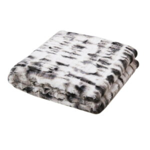 Plaid imitation fourrure Cilousa Noir et Blanc 200x140cm