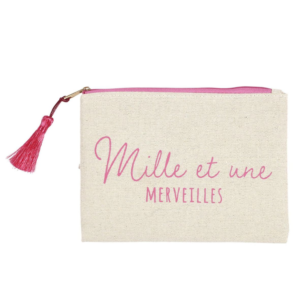 Pochette Lylia jute et rose - Mille et une merveilles