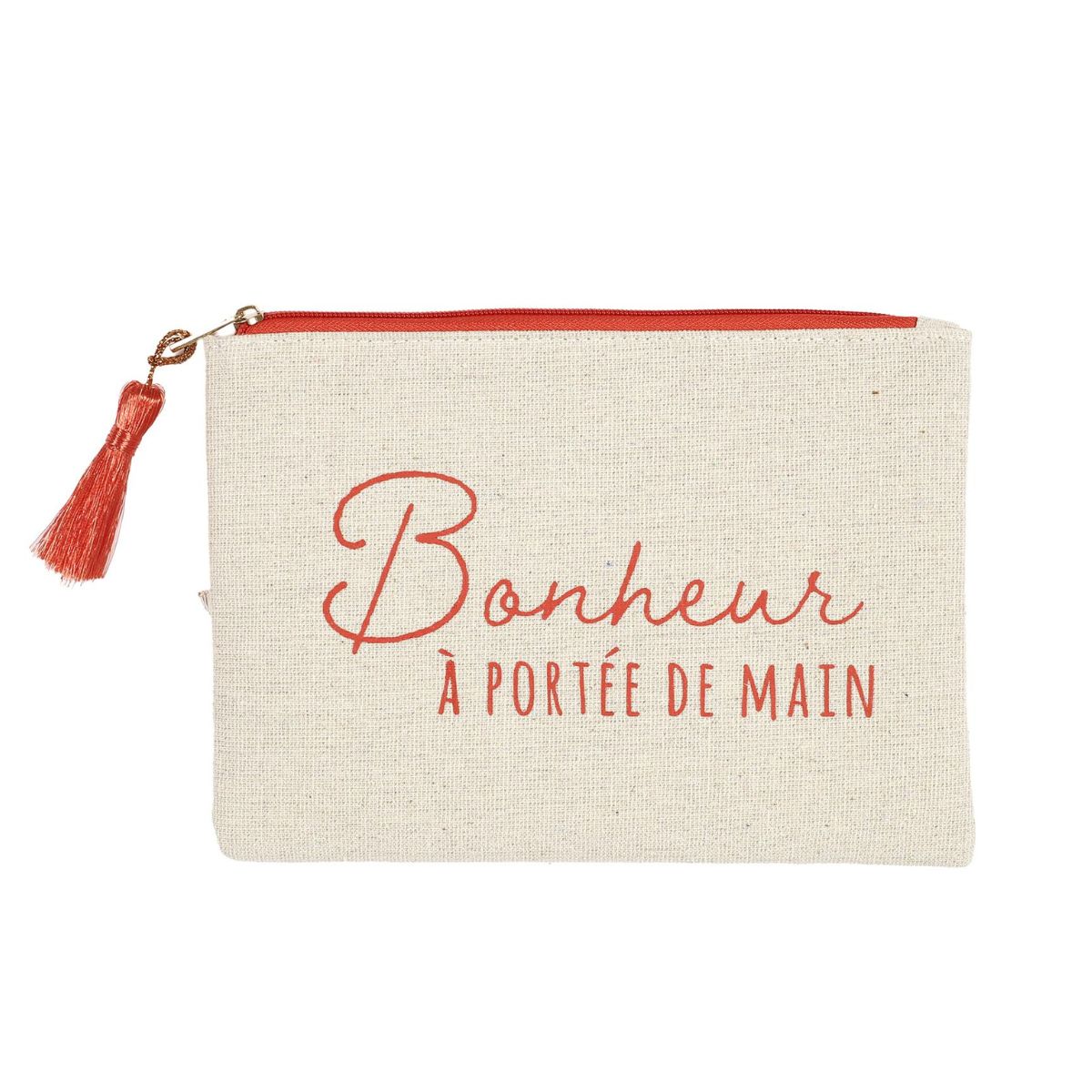 Pochette Lylia jute et rouge - Bonheur à portée de main