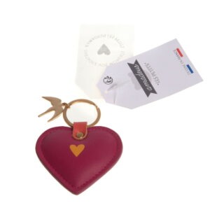 Porte-clés simili-cuir Cœur Famille Taunia – Maman Rose