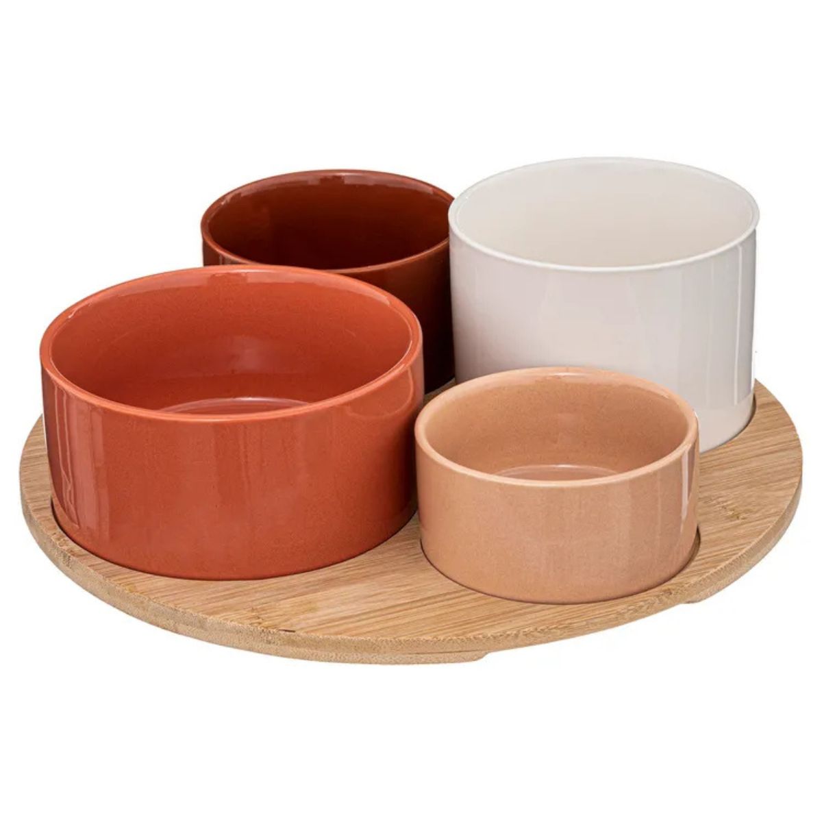 Set Apéritif Brinova Terracotta 4 bols et plateau bois