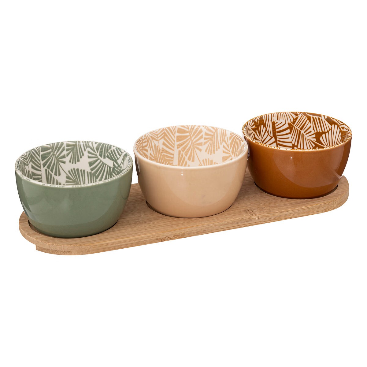 Set Apéritif Larota 3 bols et plateau bois