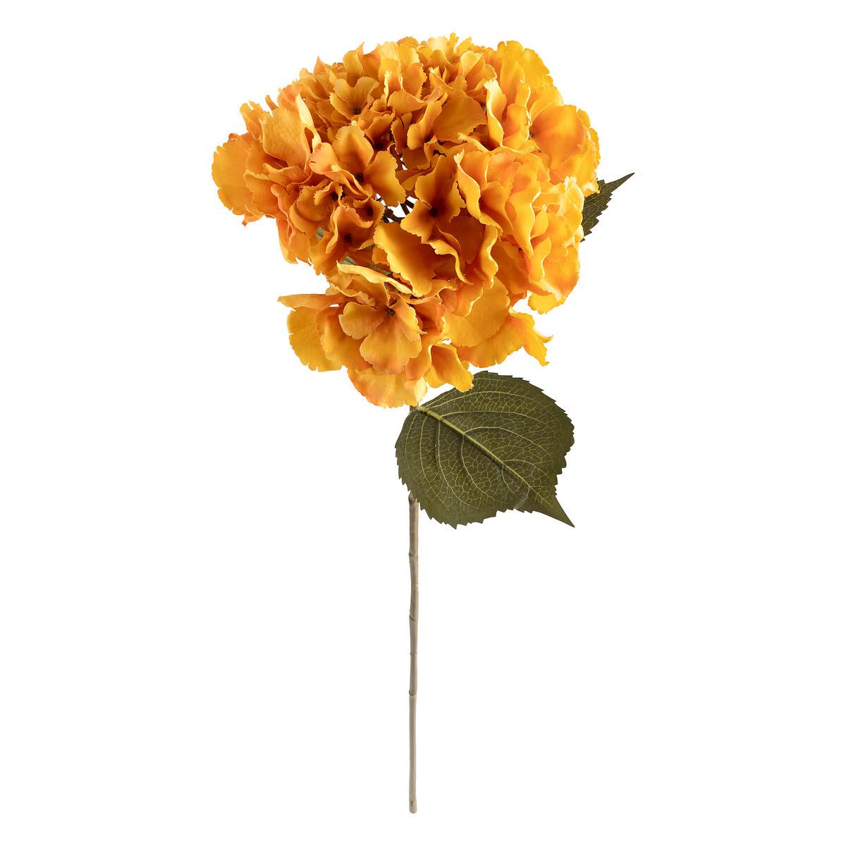 Tige Fleur Artificielle Hortensia Junalie Ambre-Jaune H83cm