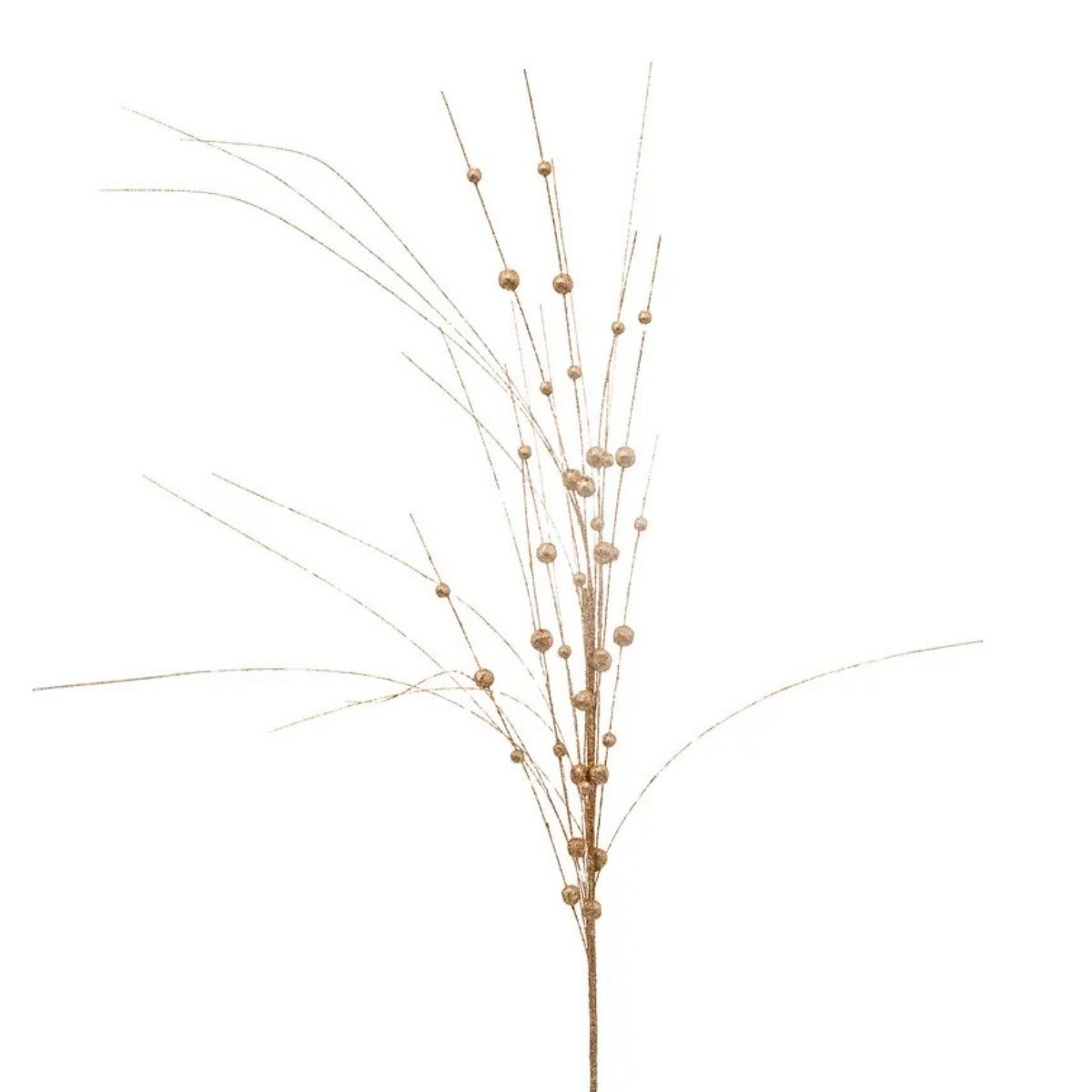 Branchage Noël Specchia roseaux et billes pailletés Or H95cm