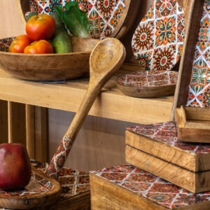 Couverts à salade bois manguier Glaris Multicolore 34cm