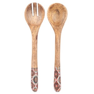 Couverts à salade bois manguier Glaris Multicolore 34cm
