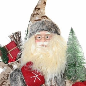 Déco Noël Figurine XL Père Noël Rudiger Rouge H83cm