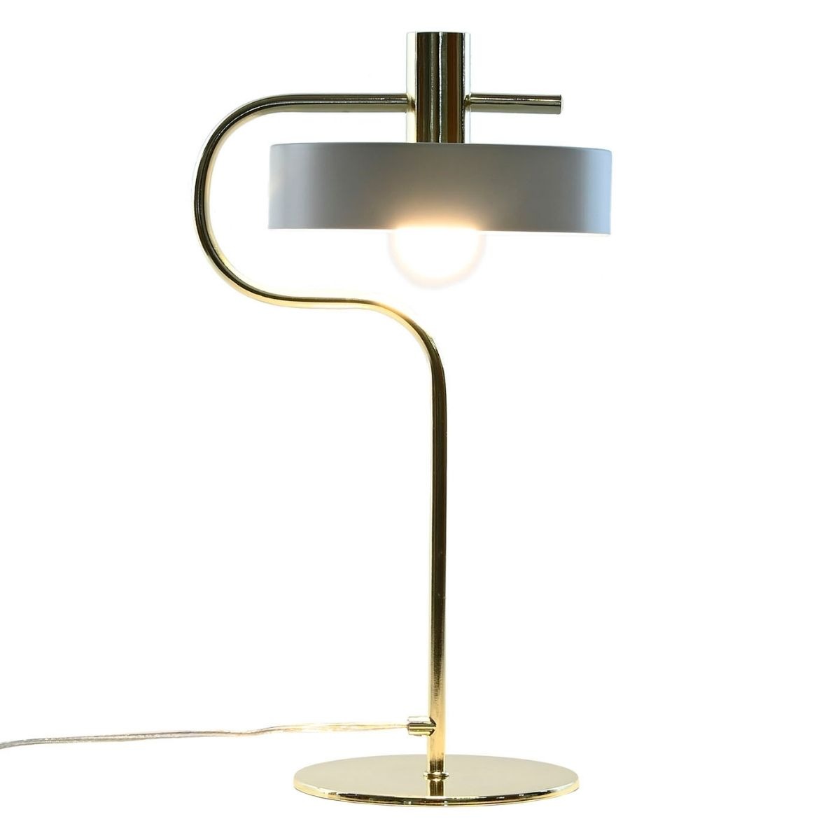 Lampe de Table métal Soumina Blanc et Doré H46cm