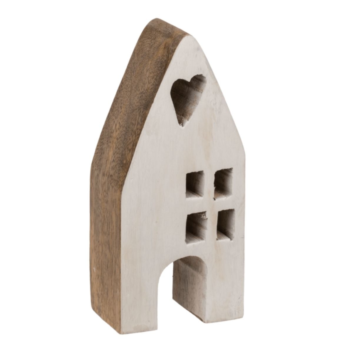 Maison en Bois Gravisky Recto Blanc Verso Marron PM H15cm