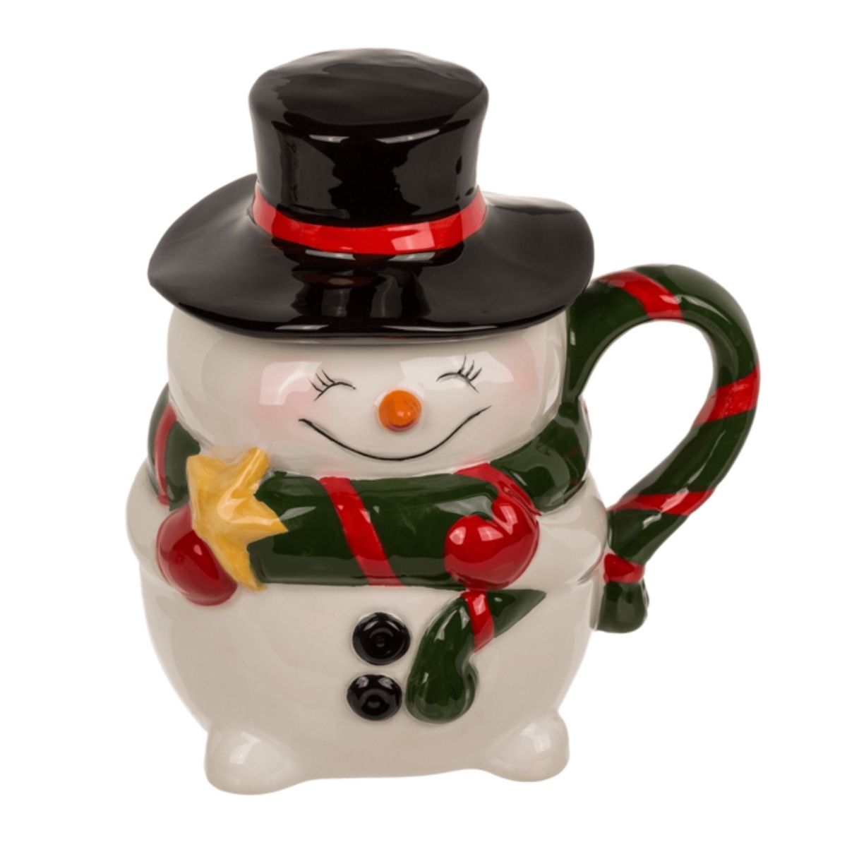 Mug Noël avec couvercle Mikus Funny Snow Man Noir