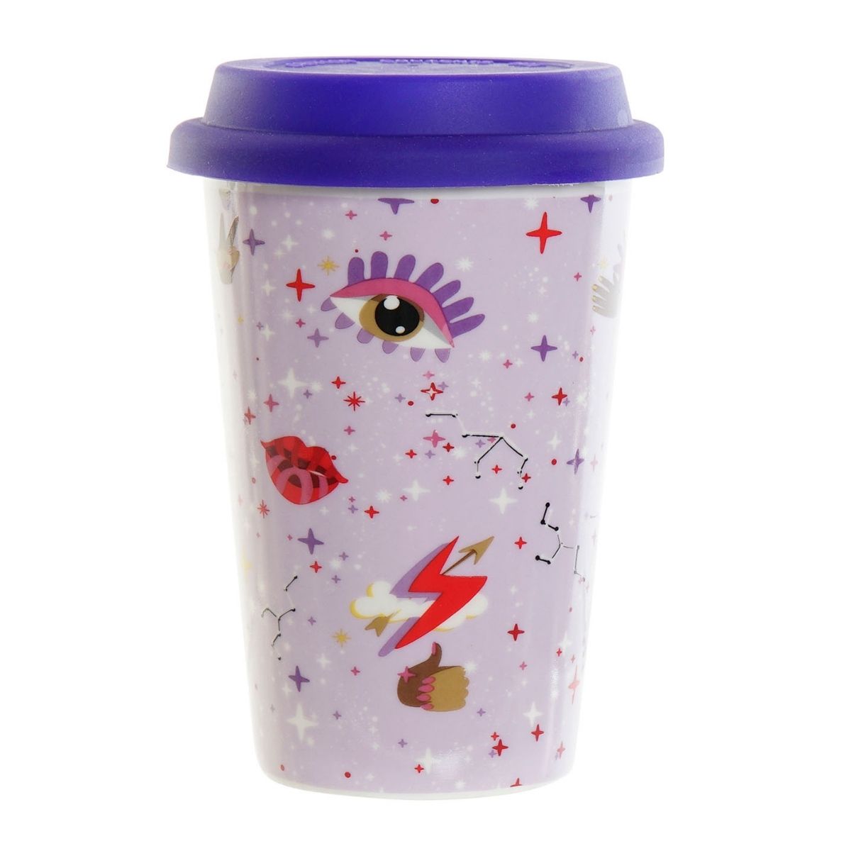 Mug de Transport couvercle Albana Violet Emoticônes