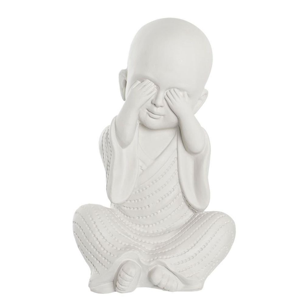 Statue Bouddha de la Sagesse assis Blanc Tiubai H39cm