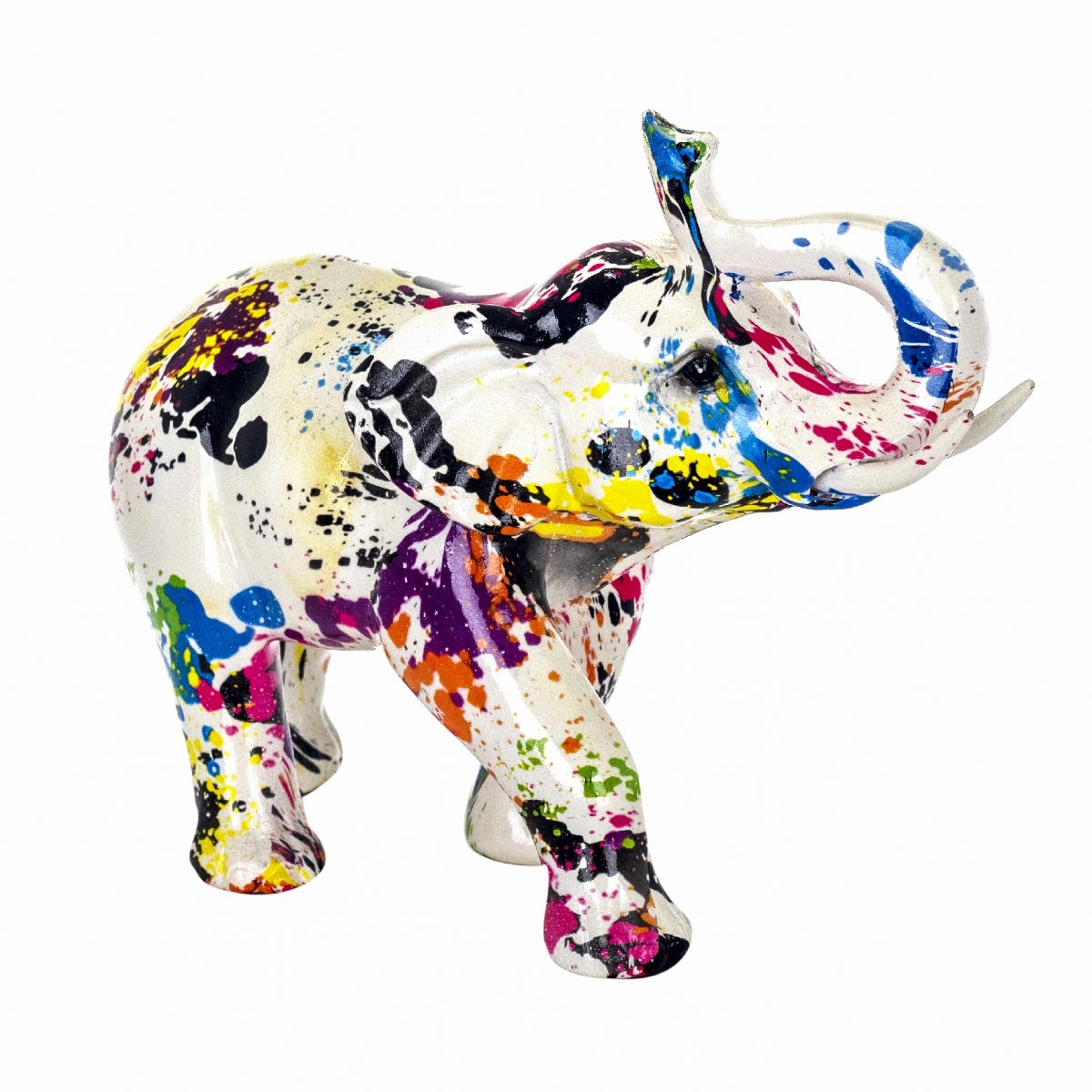 Statue Éléphant Graffiti Salone Multicolore L21cm