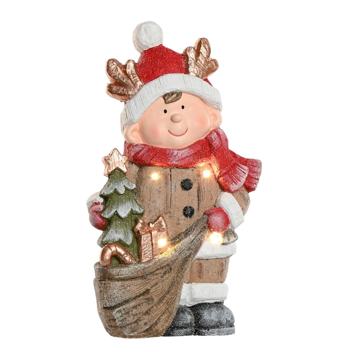 Statue Noël lumineuse Enfant Clatufisk Garçon H40cm