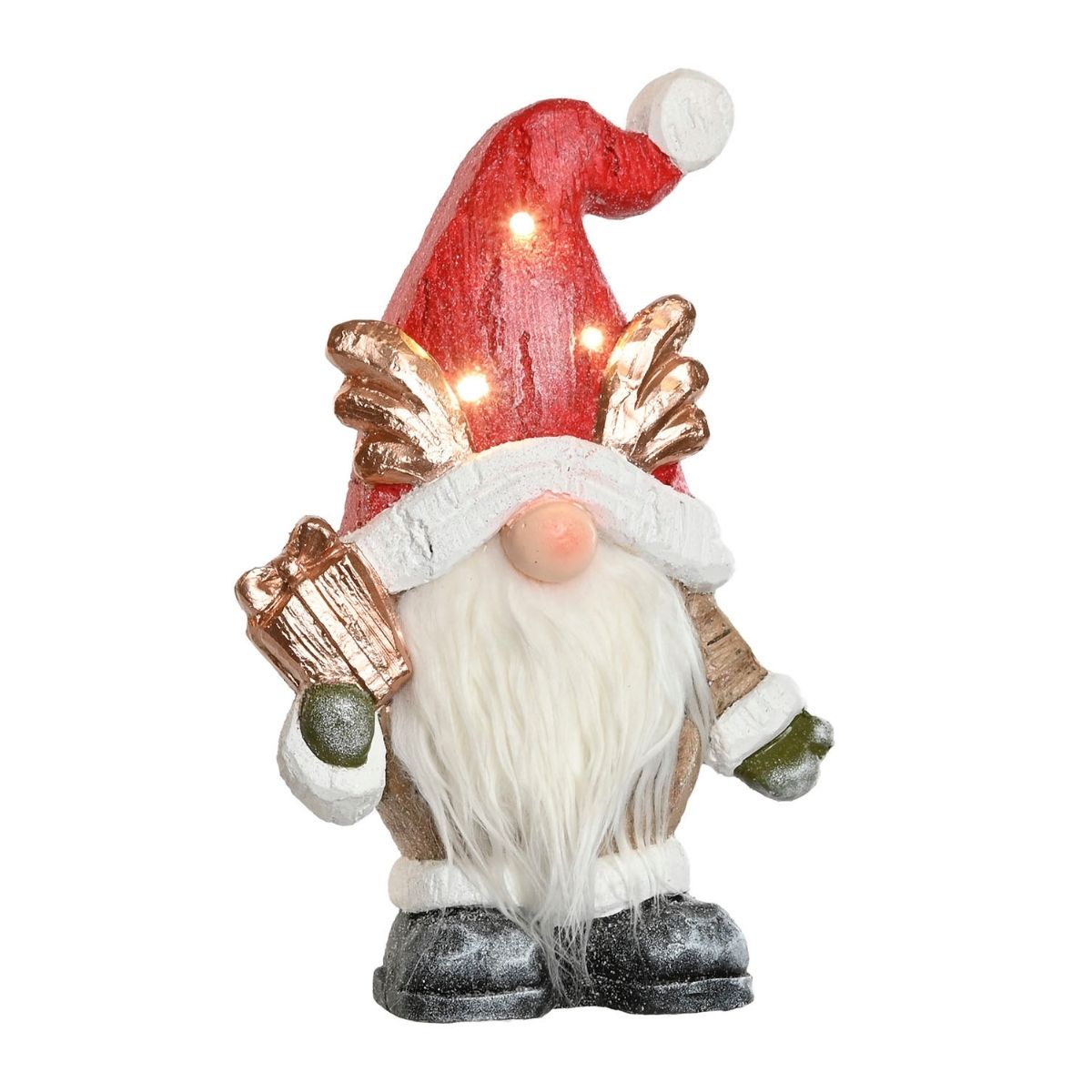 Statue Noël lumineuse Gnome Pativiak Cadeau H38cm