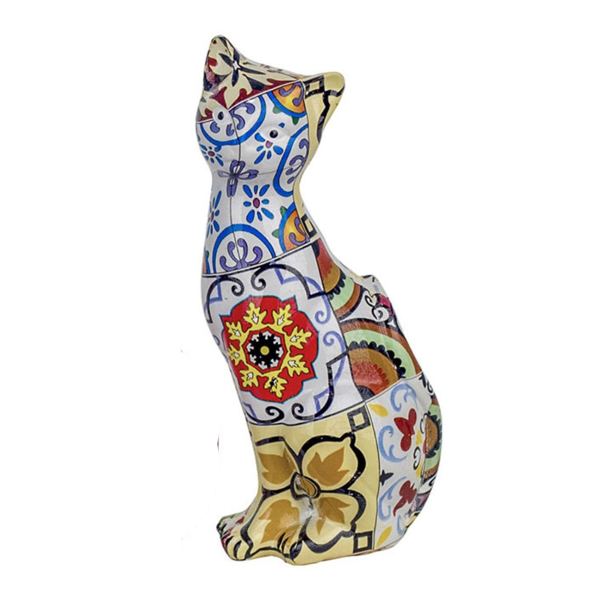 Statue résine Chat Nullyse Multicolore H13cm