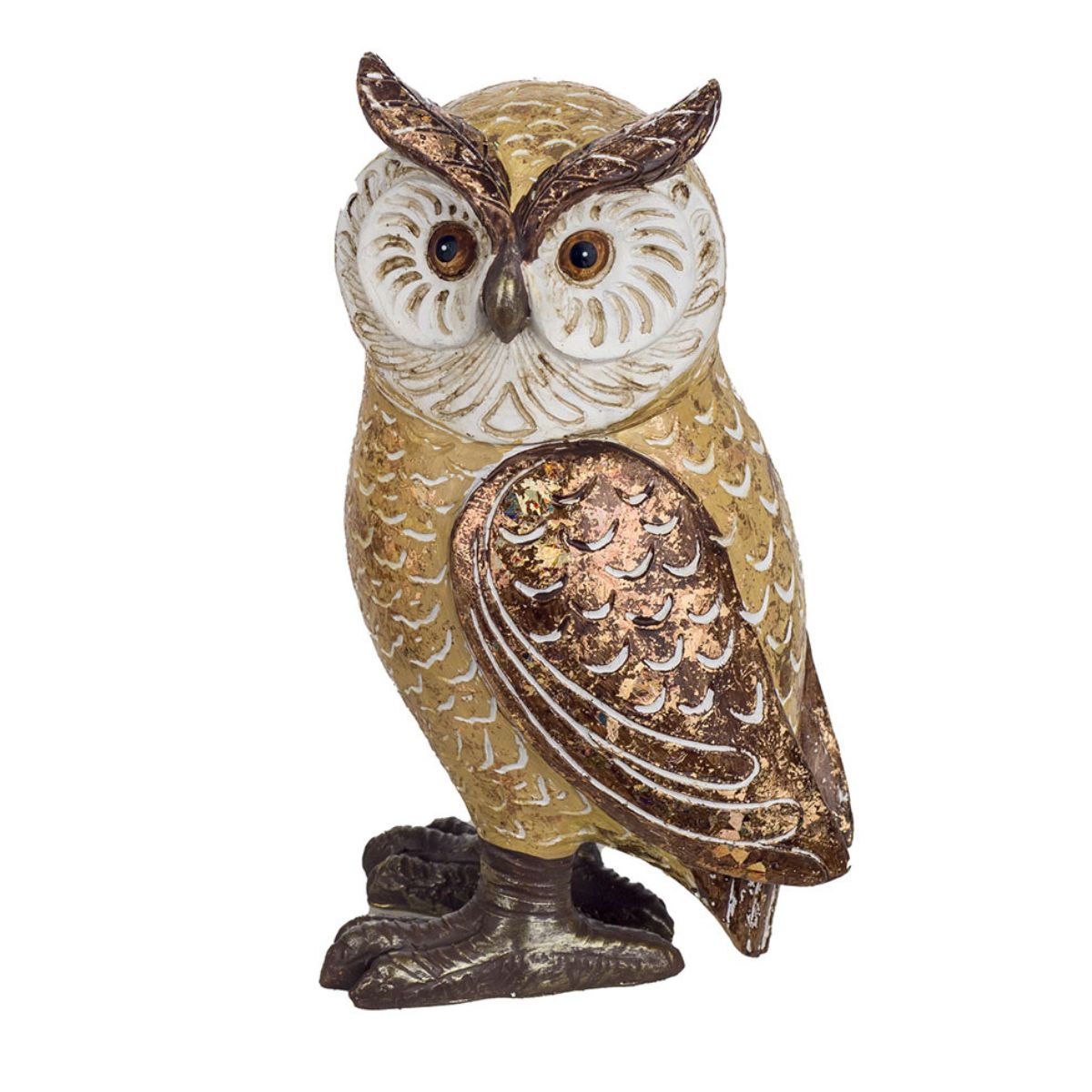 Statue résine Hibou Tilouna Marron H16cm