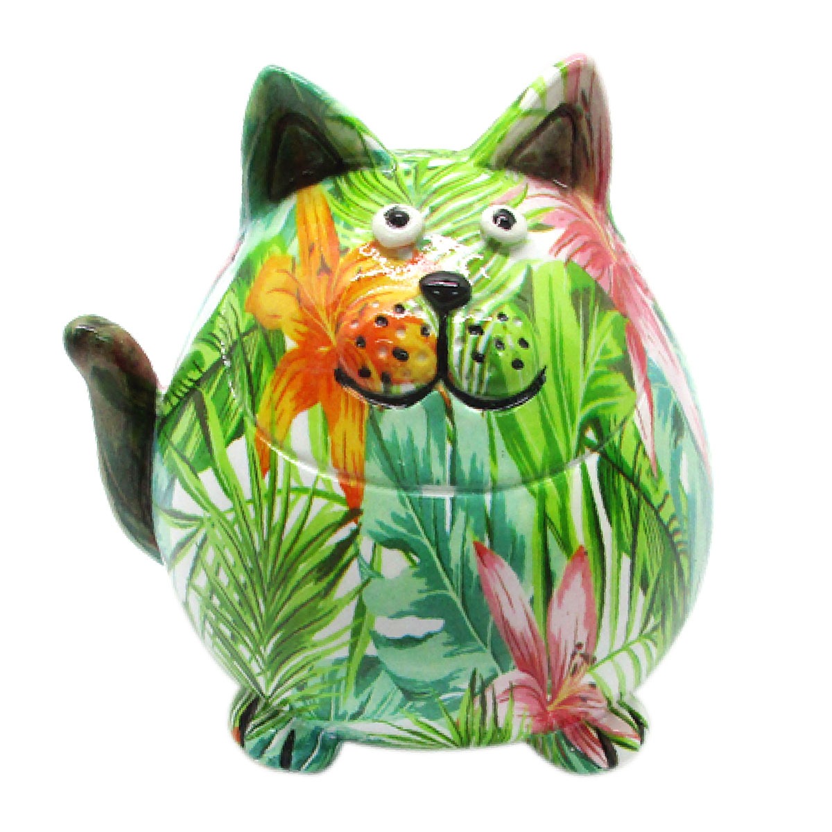 Statuette Chat Gluppy Multicolore H10cm