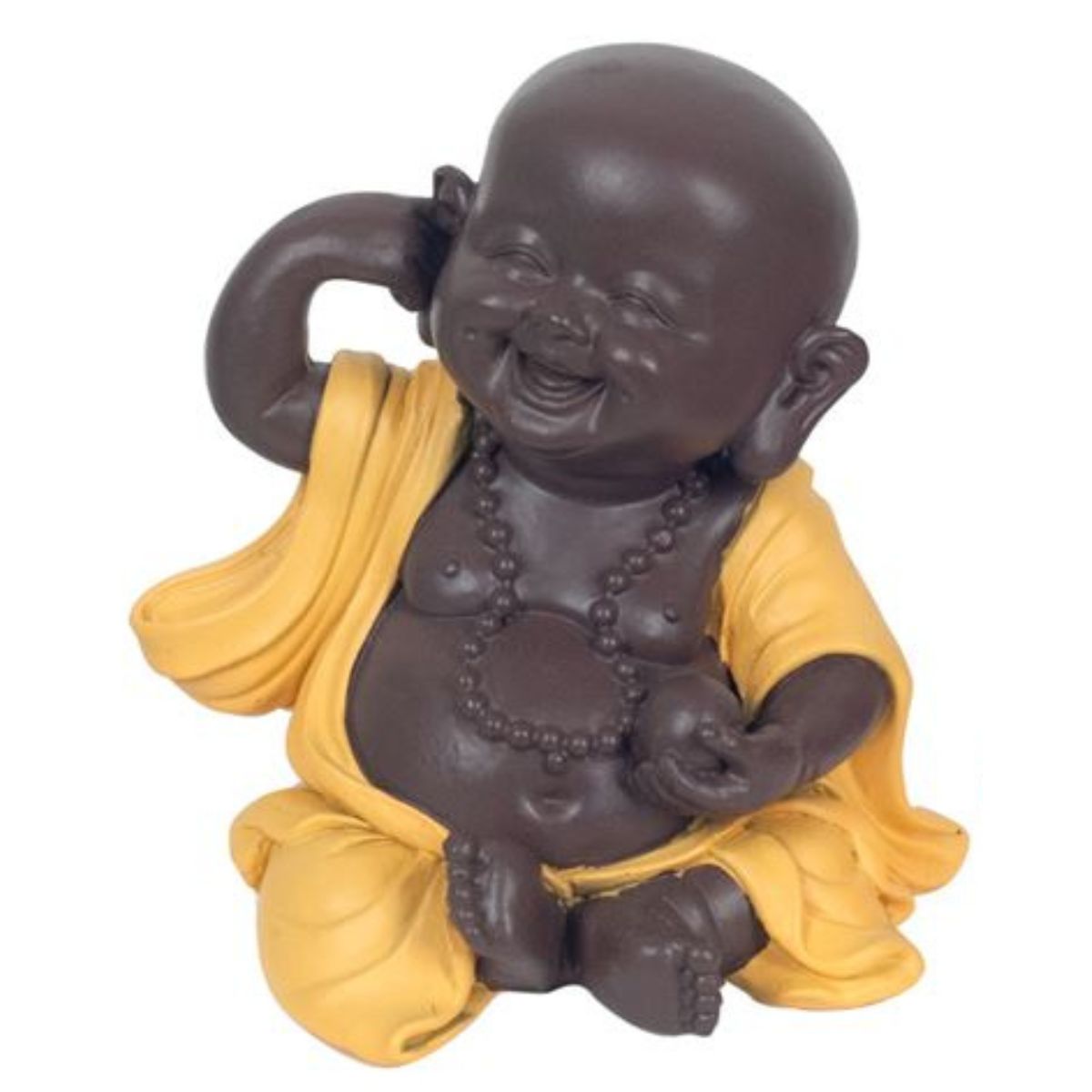 Statuette résine Bouddha de la Sagesse Batone Jaune