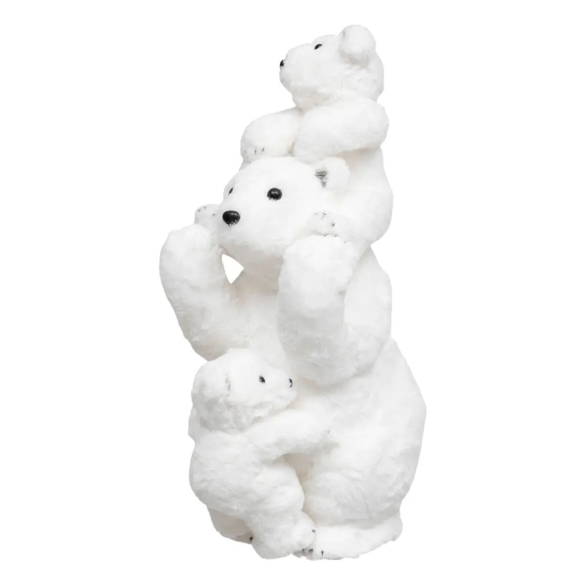 Sujet Noël Famille Ours Klidana Blanc H52cm