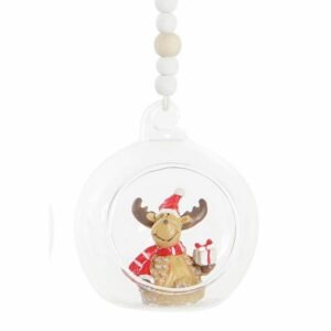 Suspension Noël Vagnus Renne dans boule verre Cadeau