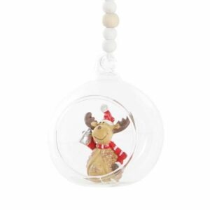 Suspension Noël Vagnus Renne dans boule verre Gourde
