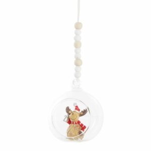 Suspension Noël Vagnus Renne dans boule verre Gourde