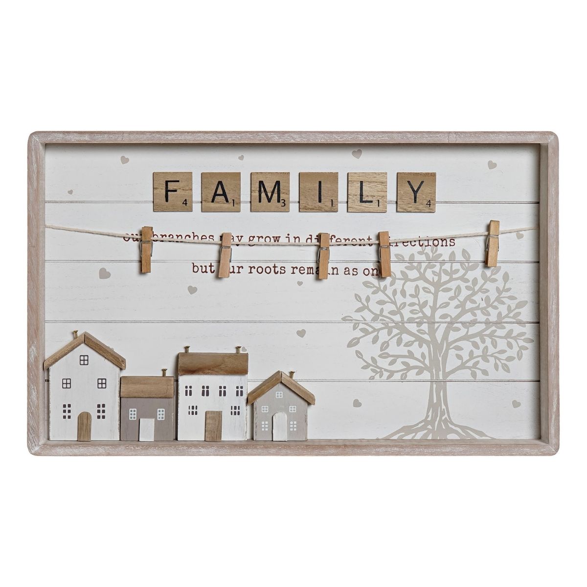 Tableau Family Pêle-mêle Cisiska 40x25cm Blanc et Beige