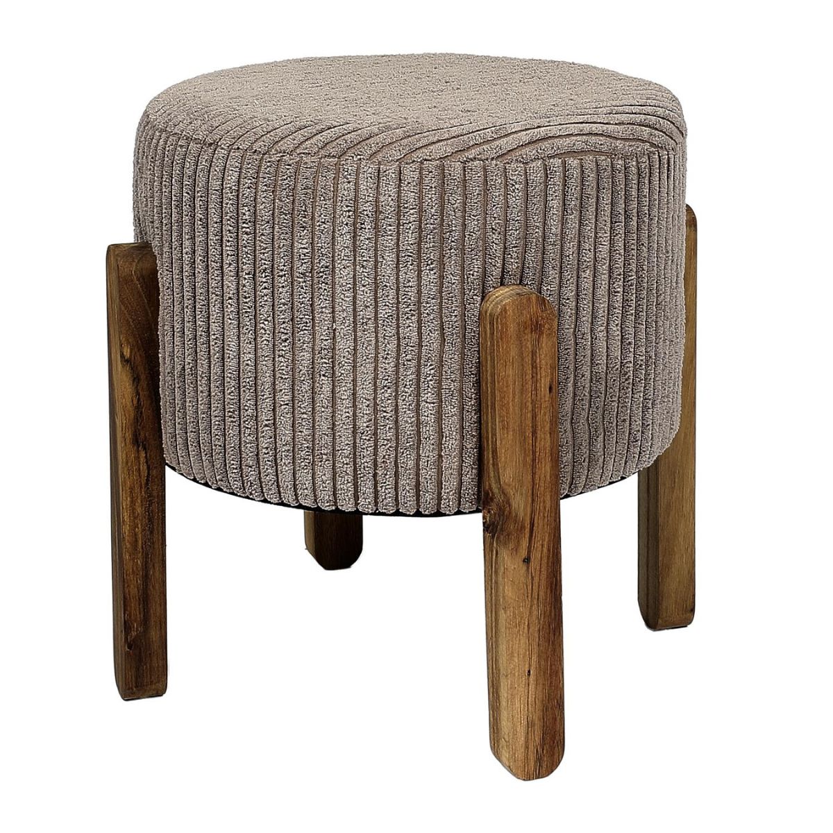 Tabouret velours côtelé Nictorien - Taupe