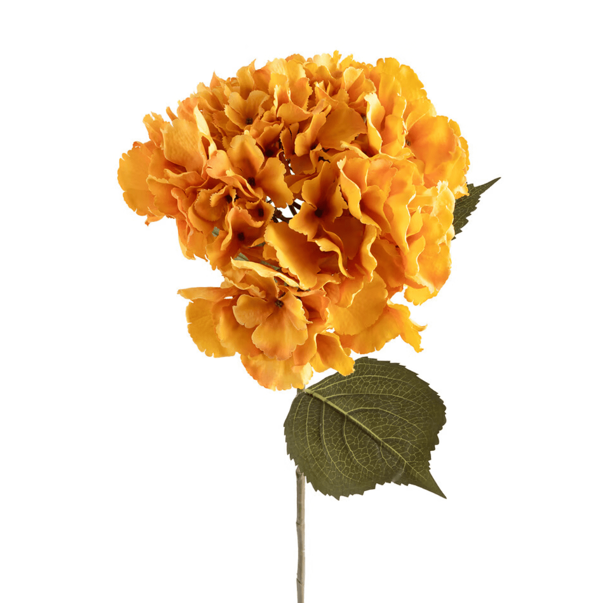 Tige Fleur Artificielle Hortensia Junalie Ambre-Jaune H83cm