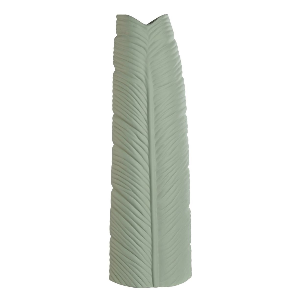 Vase grès feuille Loutani Vert Menthe H70cm