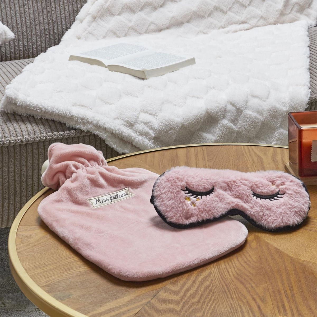 Coffret Tilanis - Bouillote et Masque de nuit Chat Rose