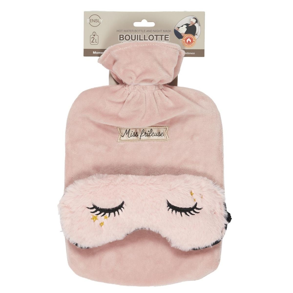Coffret Tilanis - Bouillote et Masque de nuit Chat Rose
