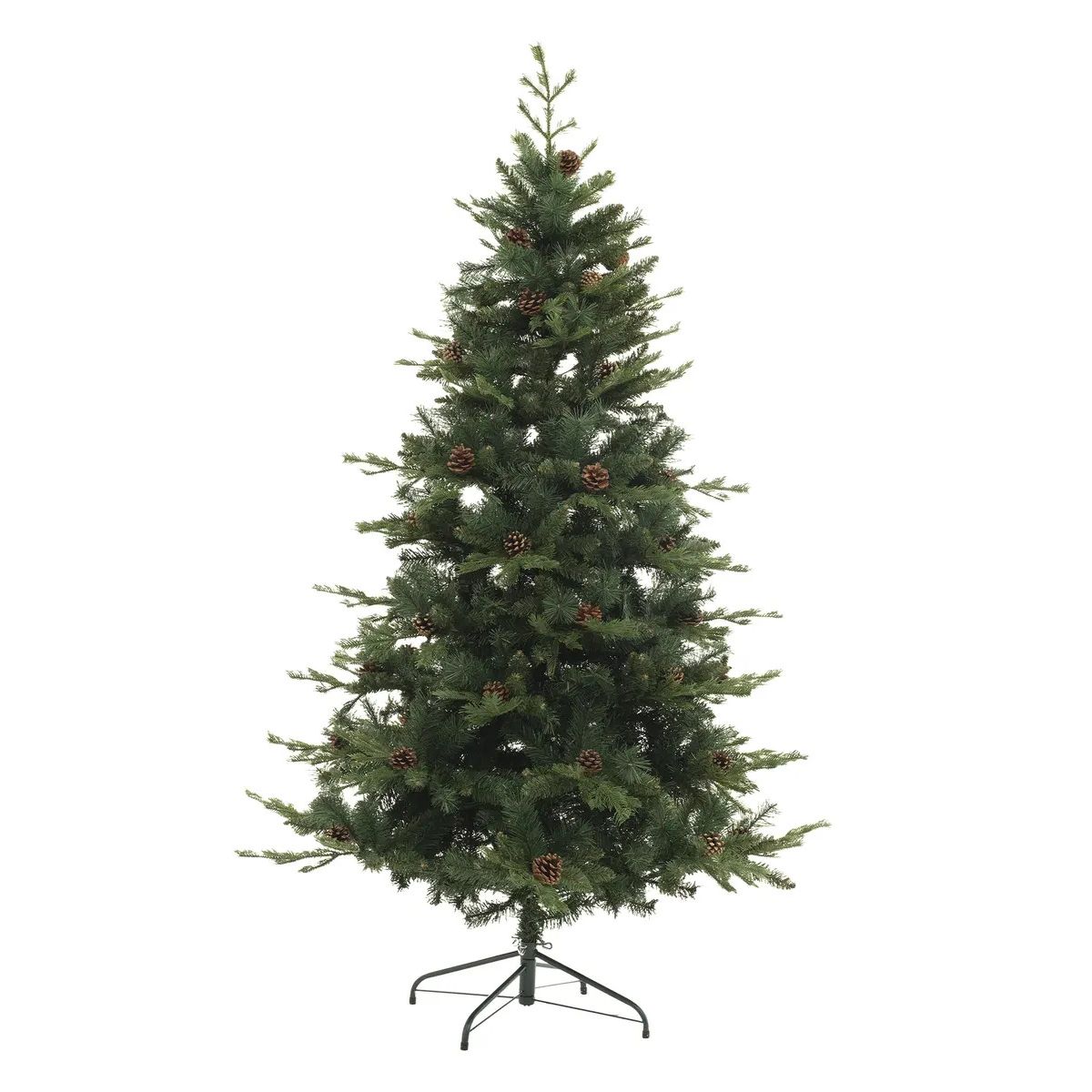 Déco Noël Sapin Artificiel Vert Pommes de Pin Findez H150cm