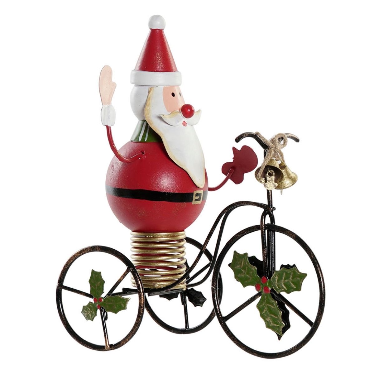 Déco Noël Statue métal Meikalin Père Noel sur tricycle