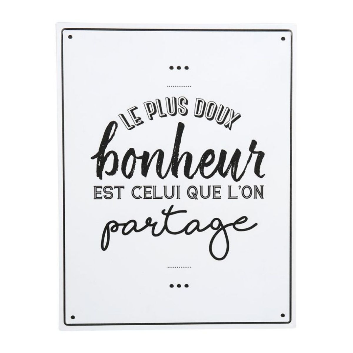 Plaque métal Lilocie Bonheur 45x35cm