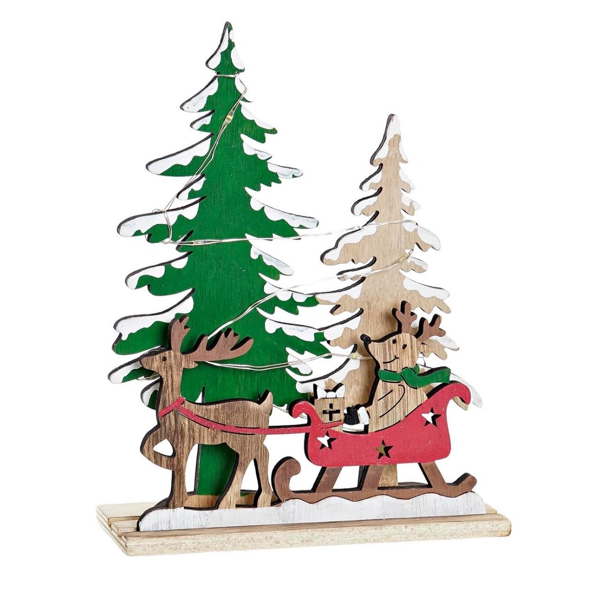 Scène Noël Bois lumineuse Absjork Renne