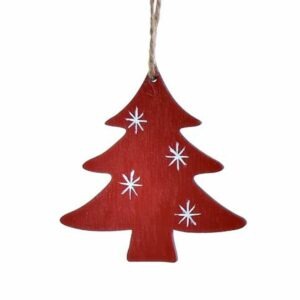 Set 3 Suspensions Noël Bois Blitas Rouge et Blanc