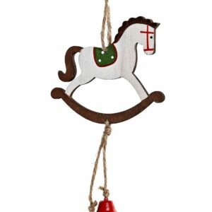 Suspension Noël Cheval à bascule Osvalde Blanc