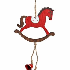 Suspension Noël Cheval à bascule Osvalde Rouge