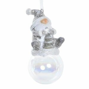 Suspension Noël Gnome Tizio Gris