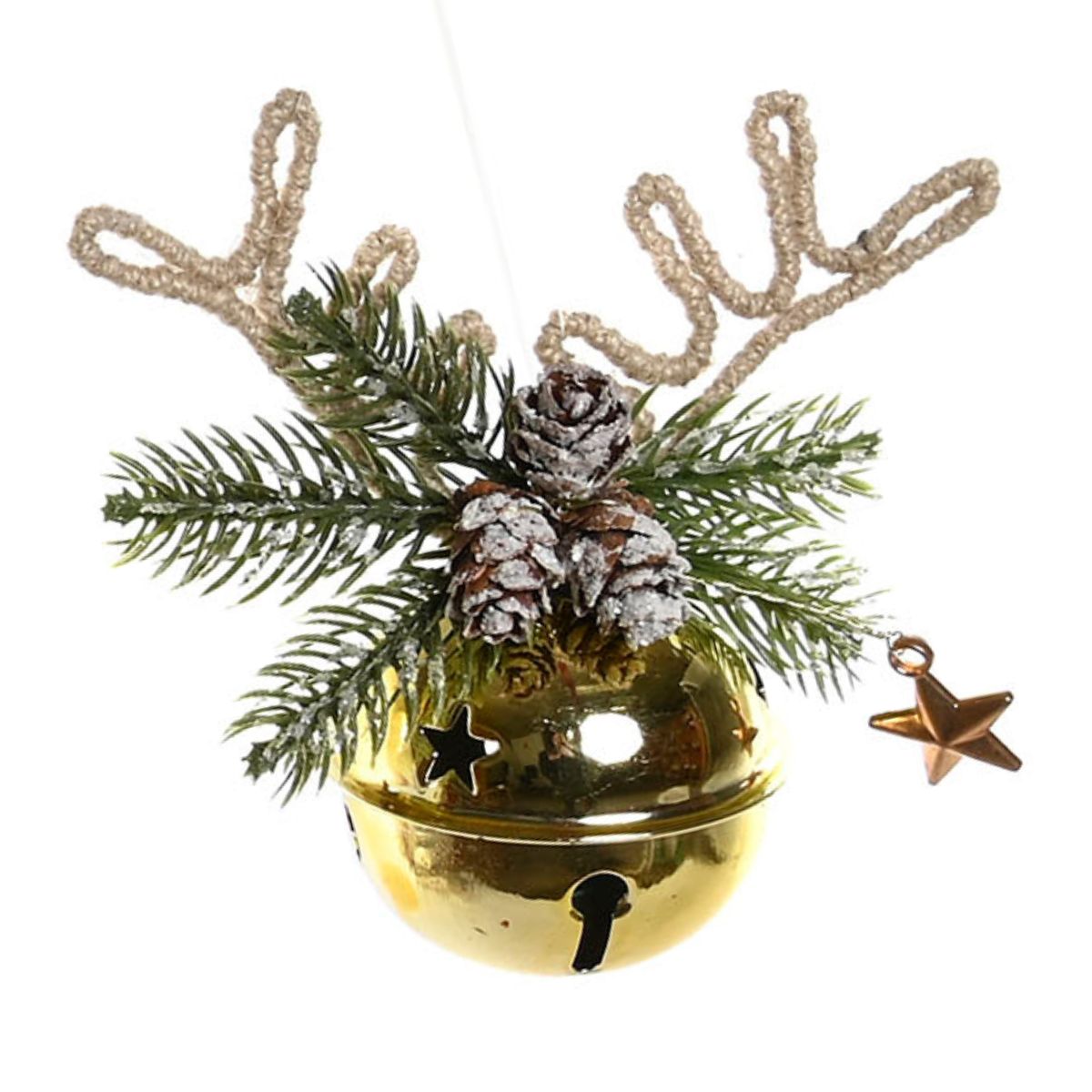 Suspension Noël Grelot métal Lobriko Doré