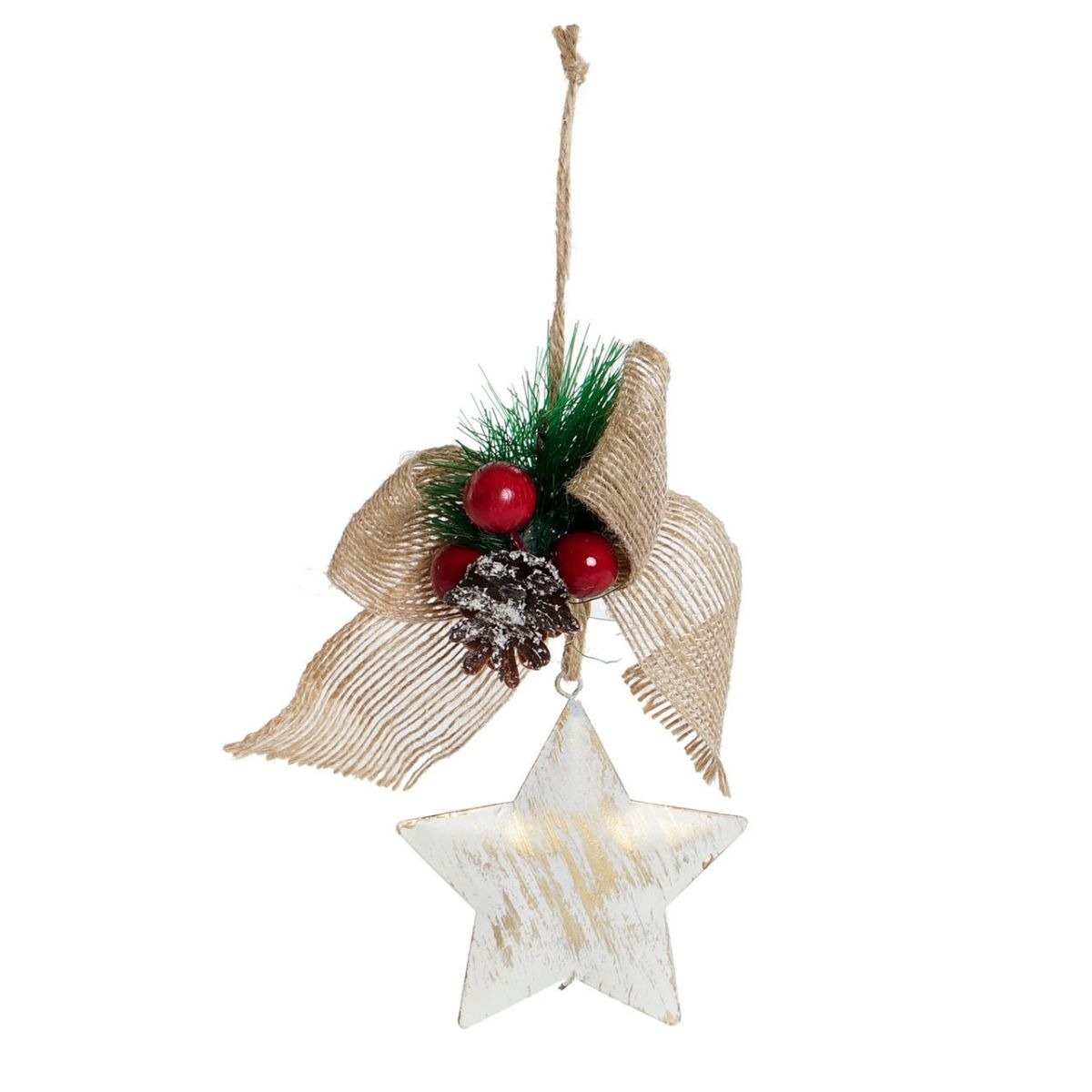 Suspension Noël Licatone Etoile métal et jute