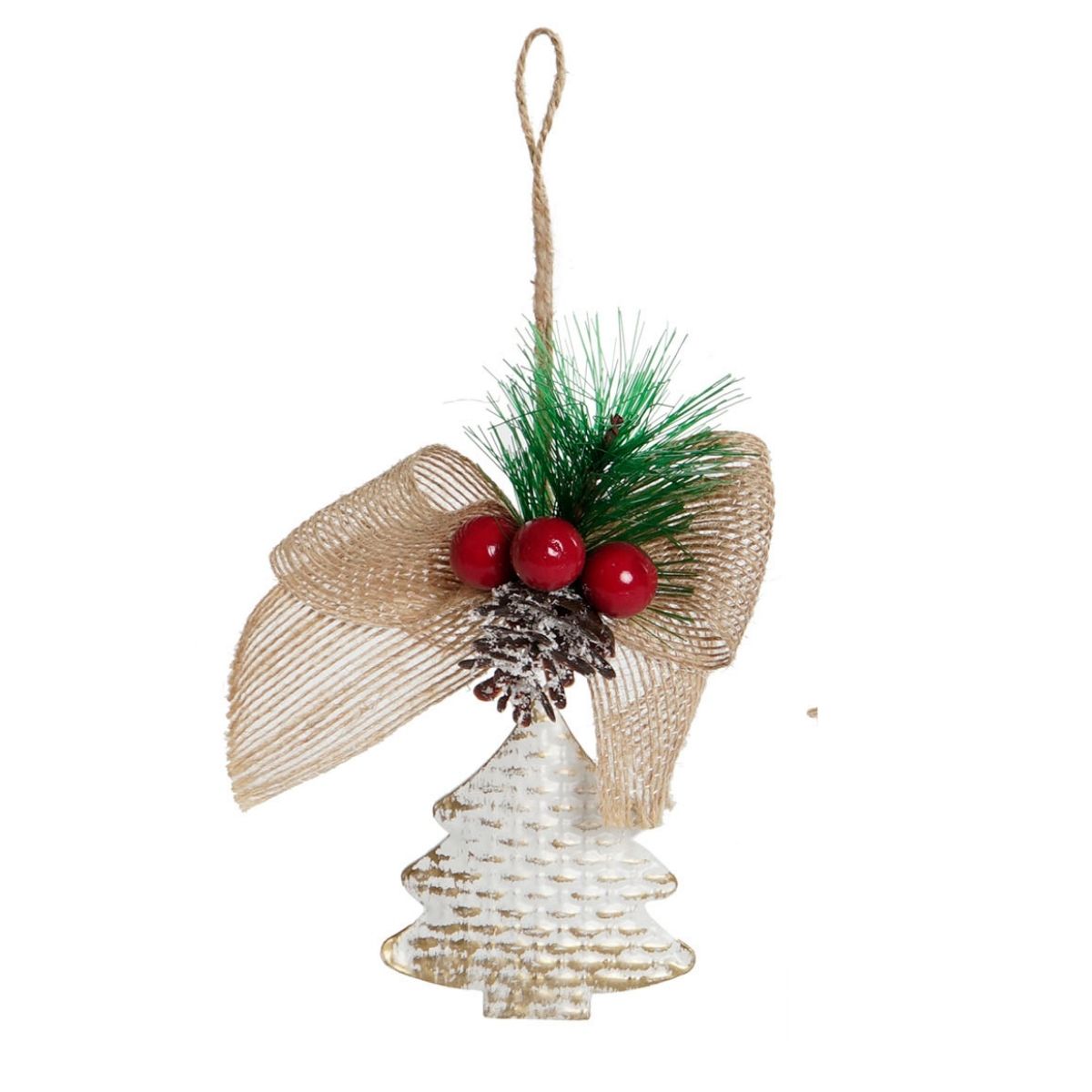 Suspension Noël Licatone Sapin métal et jute