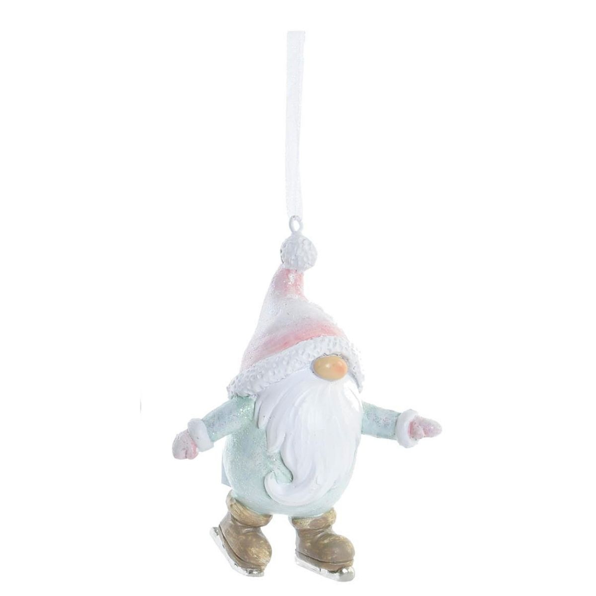 Suspension Noël résine Gnome Naziro Patins à glace